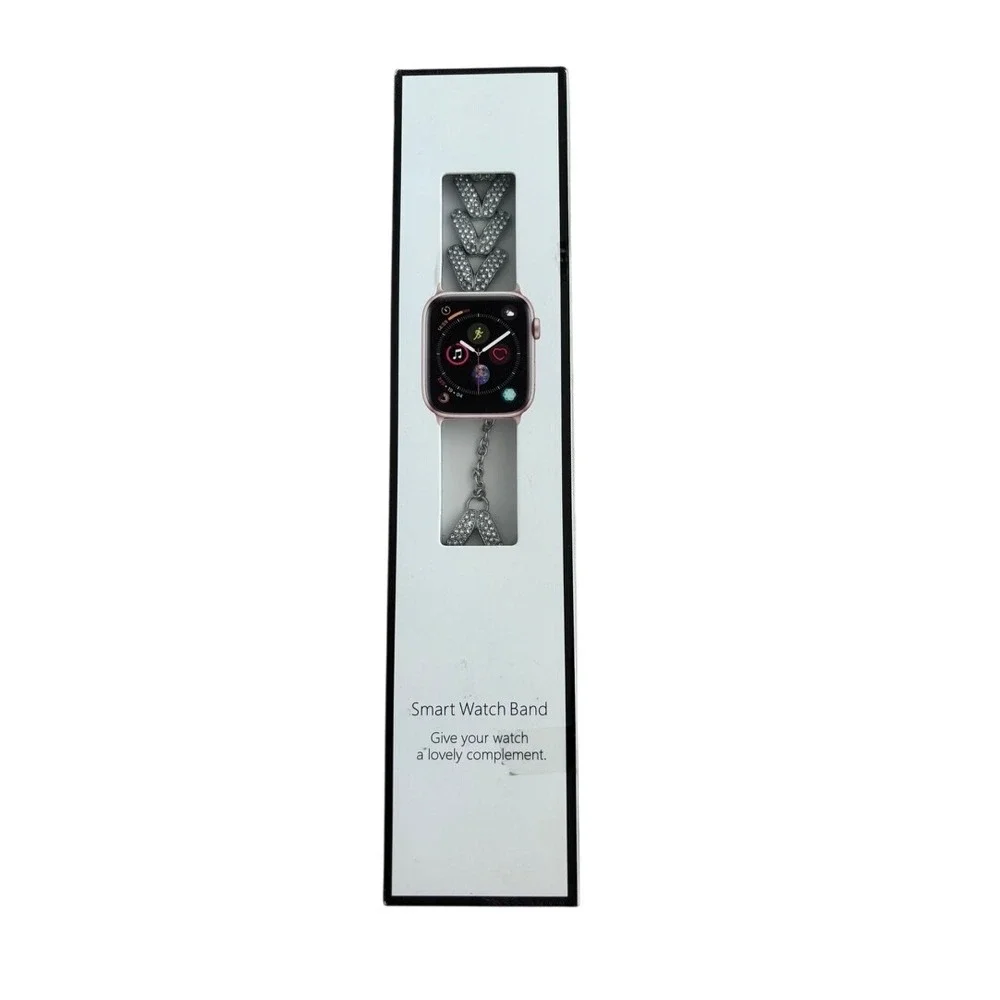 Wingle Silver Rhinestone Chain Band for Apple Watch 40mm W-VD-LINK-40-S/S-a